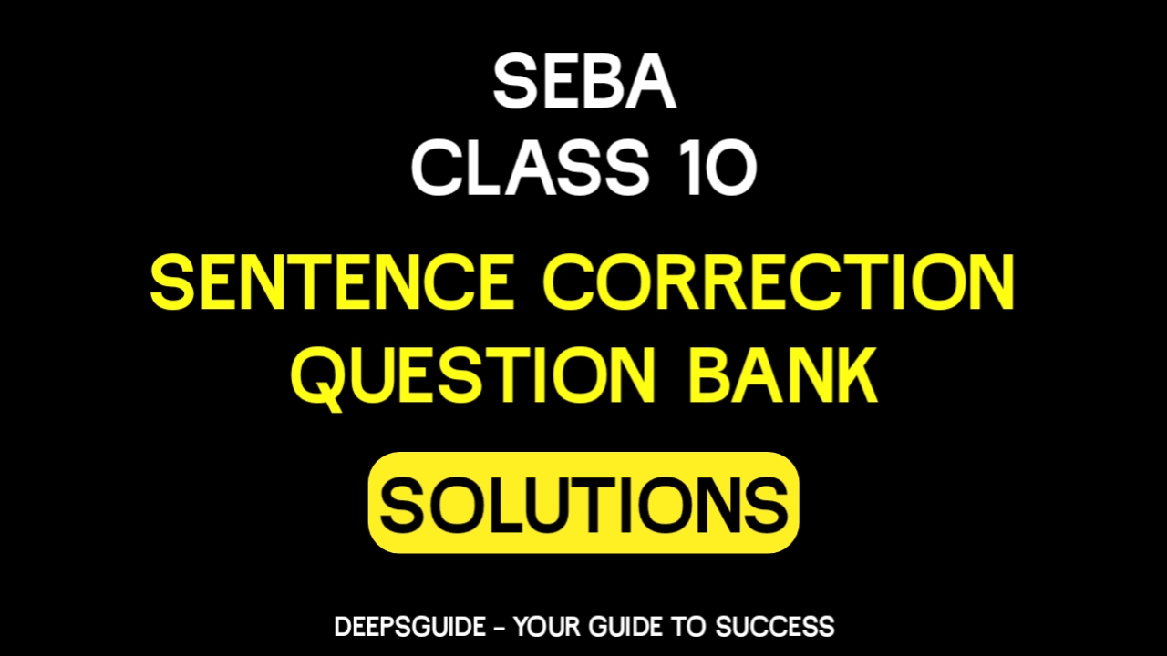 Sentence correction class 10 seba